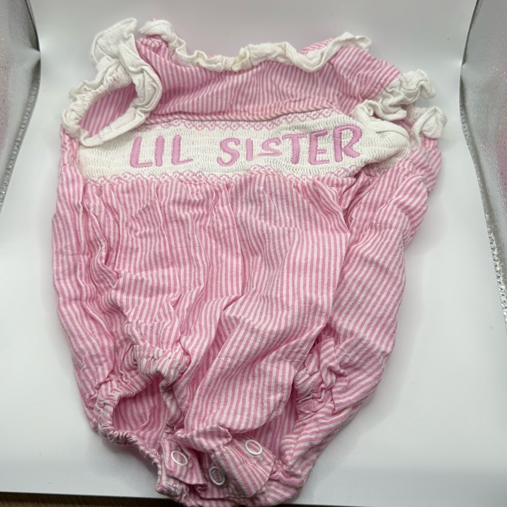 Lil Sister Seersucker Romper